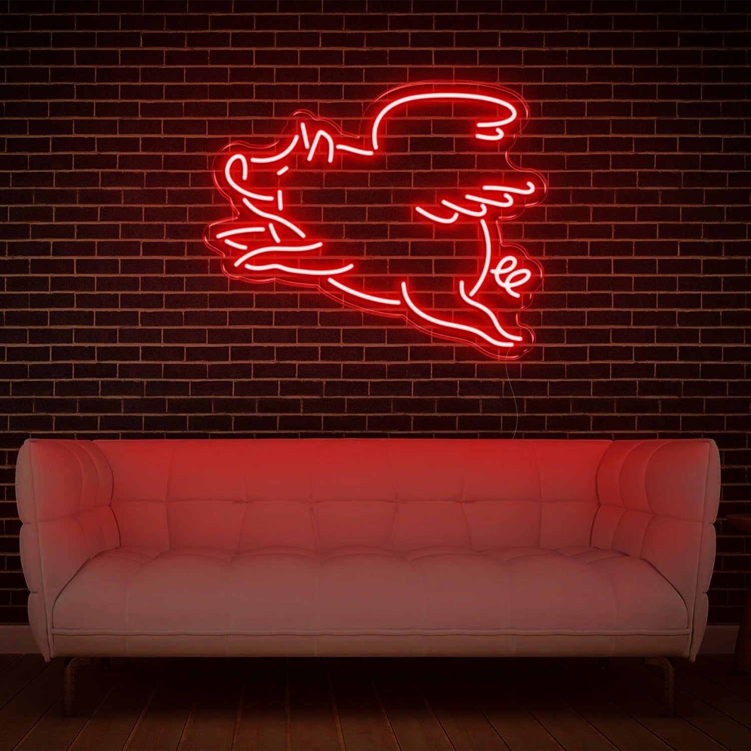 Red Cartoon Flying Pig Led Neon Sign For Modern Home Decor | Shineneon