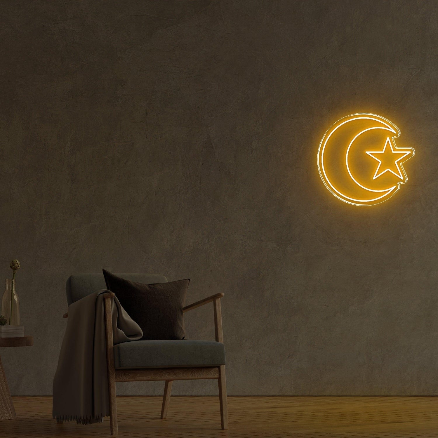 Red Crescent Star Led Neon Sign For Home Decor | Shineneon