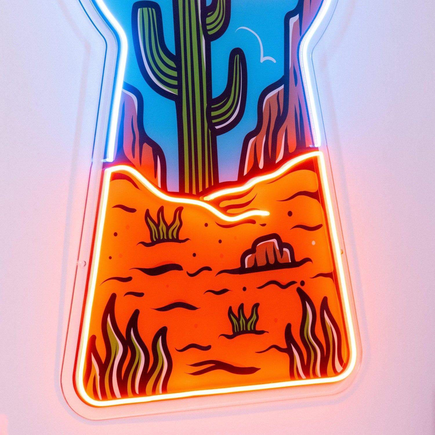 Red Desert Keyhole Landscape Uv Printed Led Neon Sign For Artistic Wall Decor | Shineneon