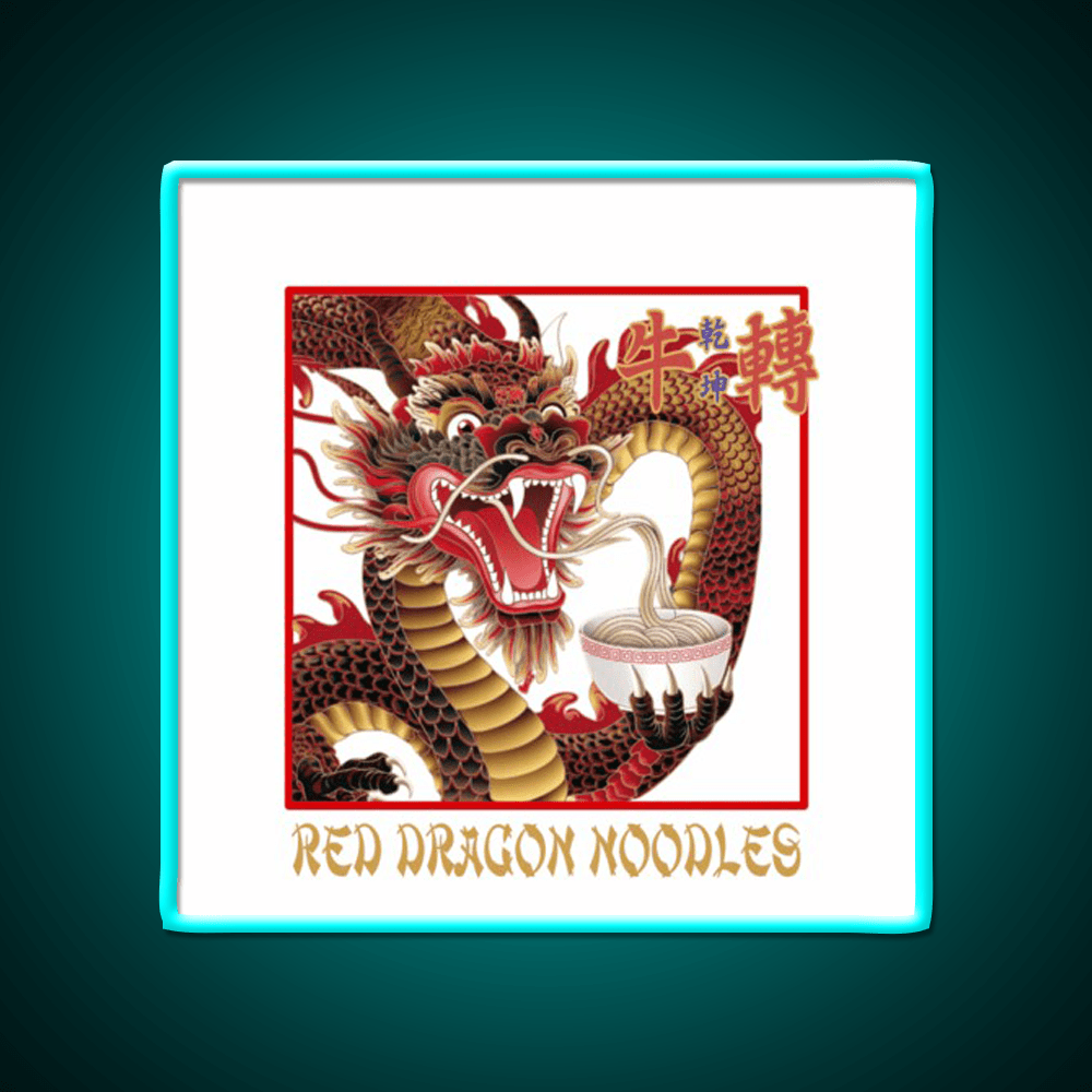 Red Dragon Noodles Led Neon Sign Chinese Food Rgb Color - Shineneon