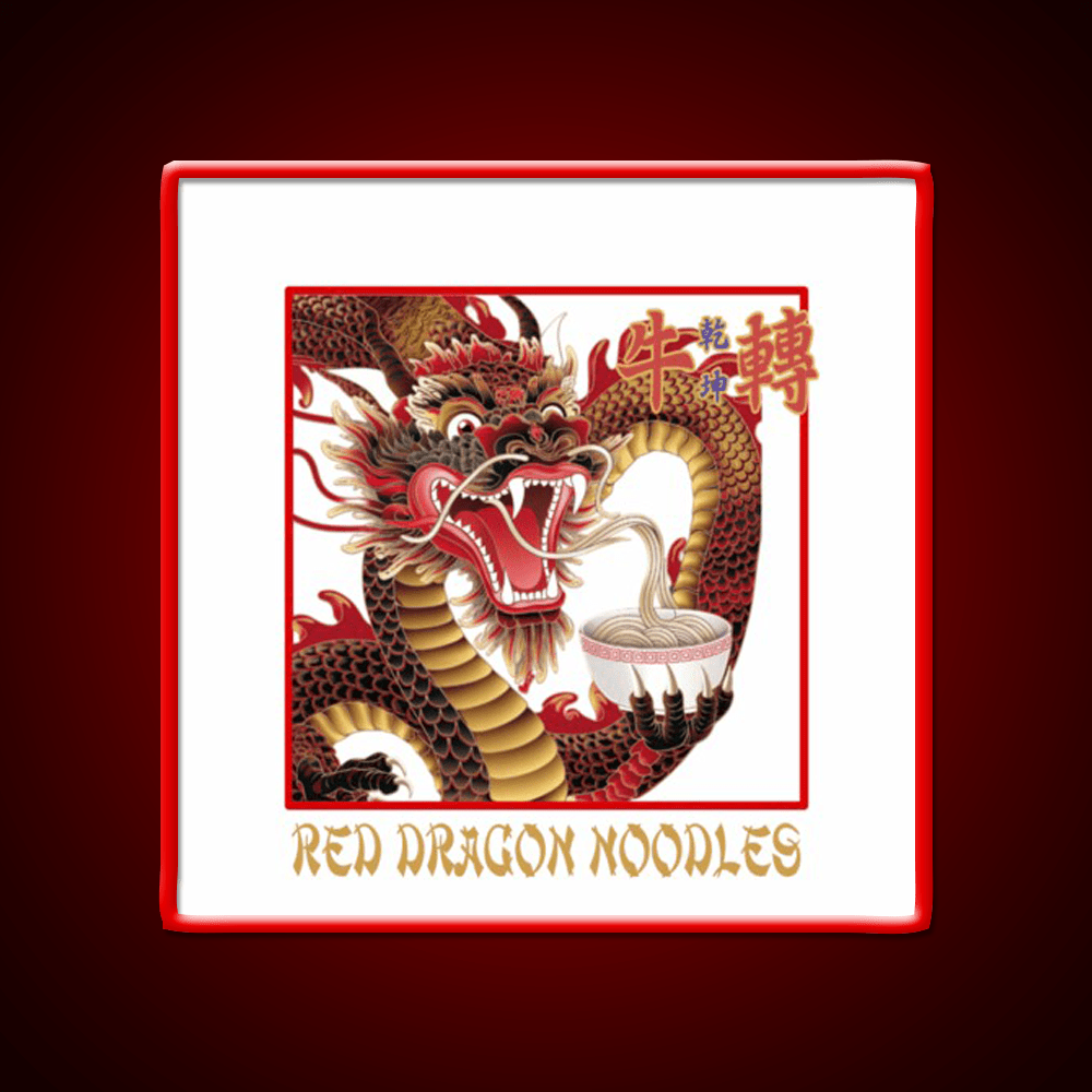 Red Dragon Noodles Led Neon Sign Chinese Food Rgb Color - Shineneon