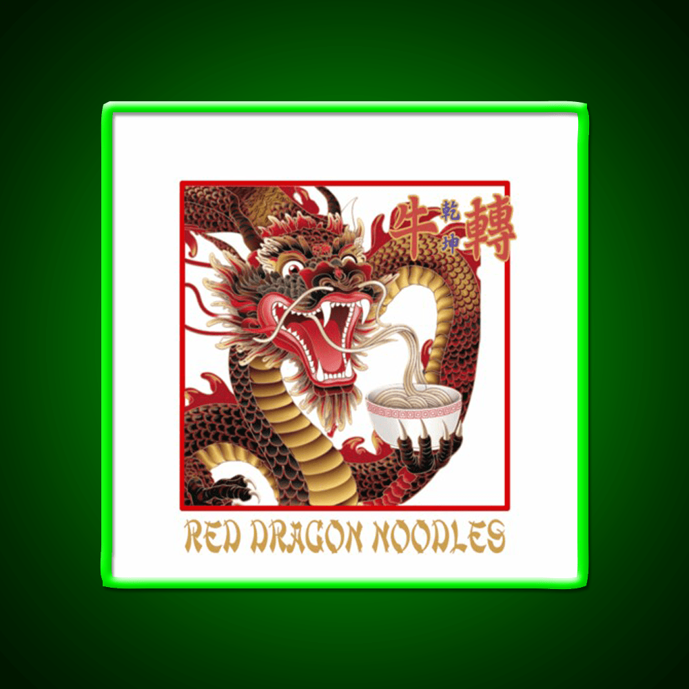 Red Dragon Noodles Led Neon Sign Chinese Food Rgb Color - Shineneon