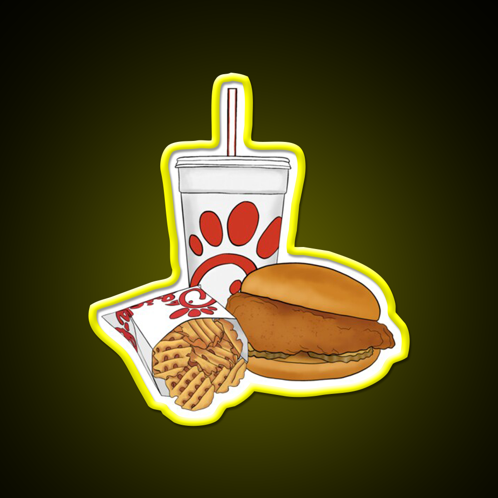 Red Fast Food Trio Fast Food Led Neon Sign For Burger Place Rgb Color