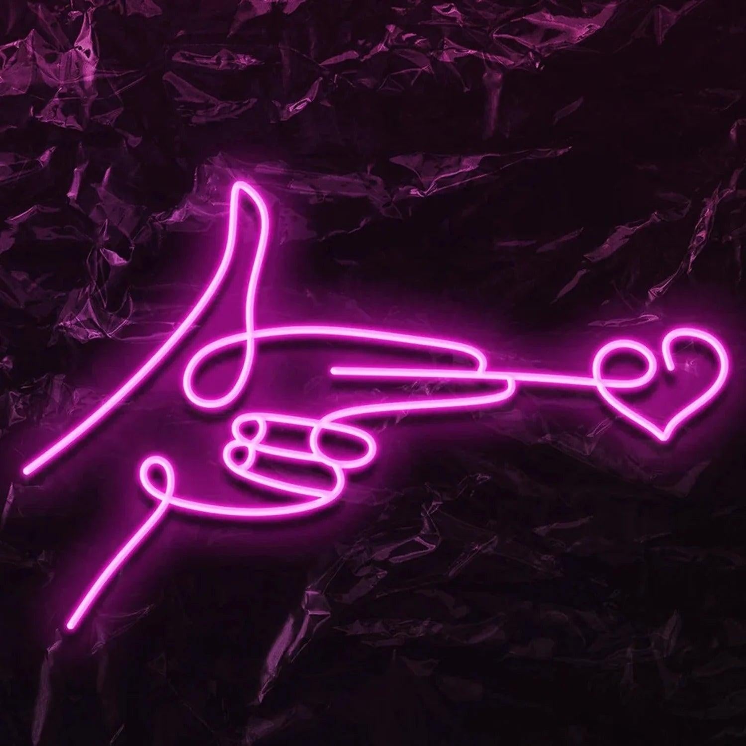 Red Finger Heart Led Neon Sign For Modern Home Bar Cafe Decor | Shineneon