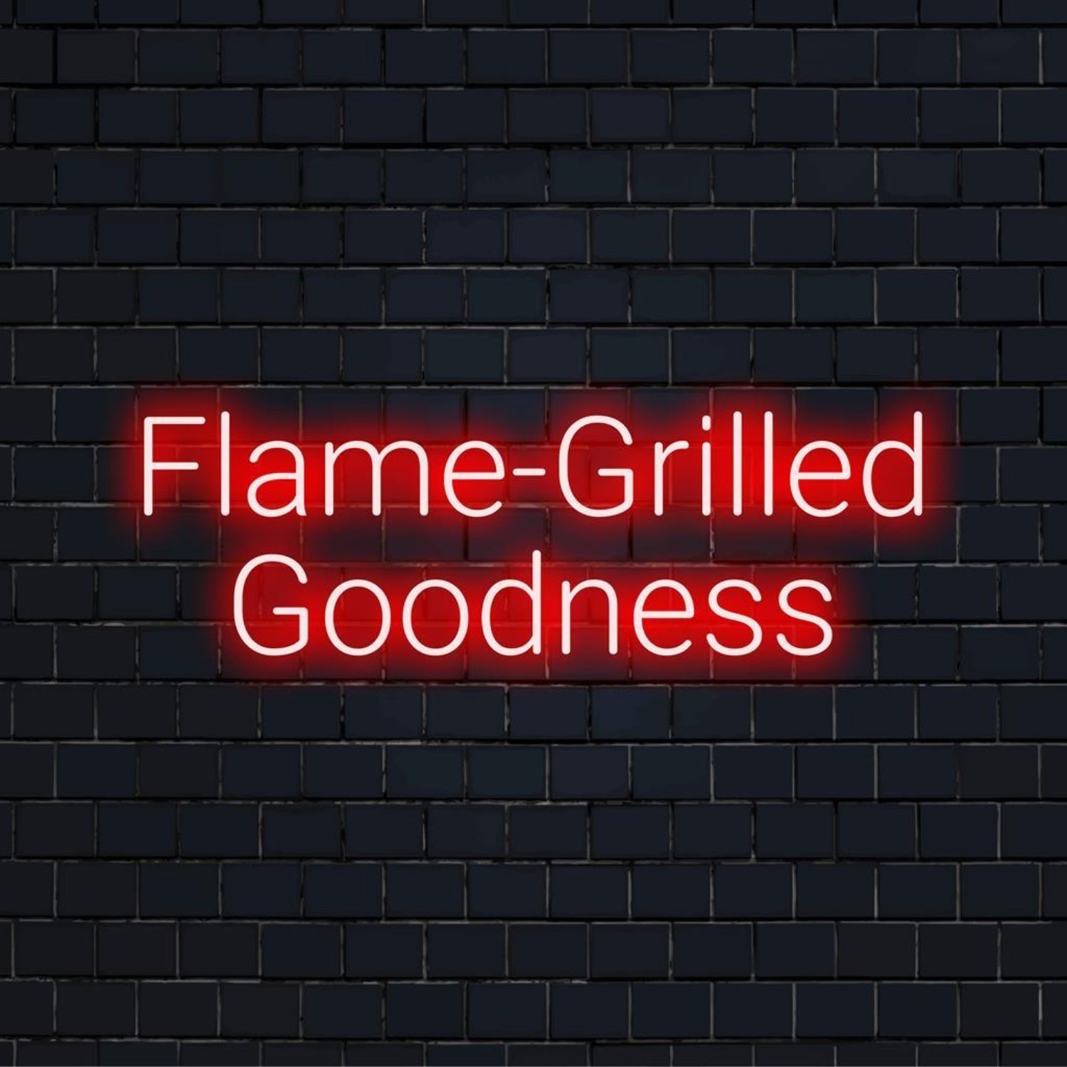Red Flame-Grilled Goodness Led Neon Sign For Restaurant Grill Decor | Shineneon