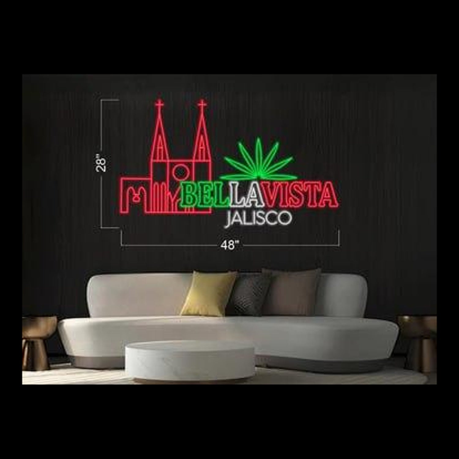 Red Green Church Bella Vista Jalisco Led Neon Sign For Living Room Decor | Shineneon