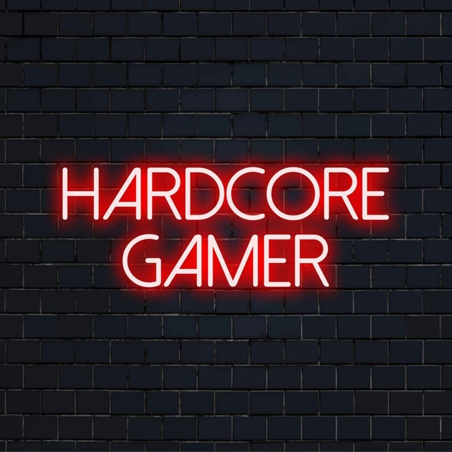 Red Hardcore Gamer Led Neon Sign For Gaming Room Decor - Shineneon