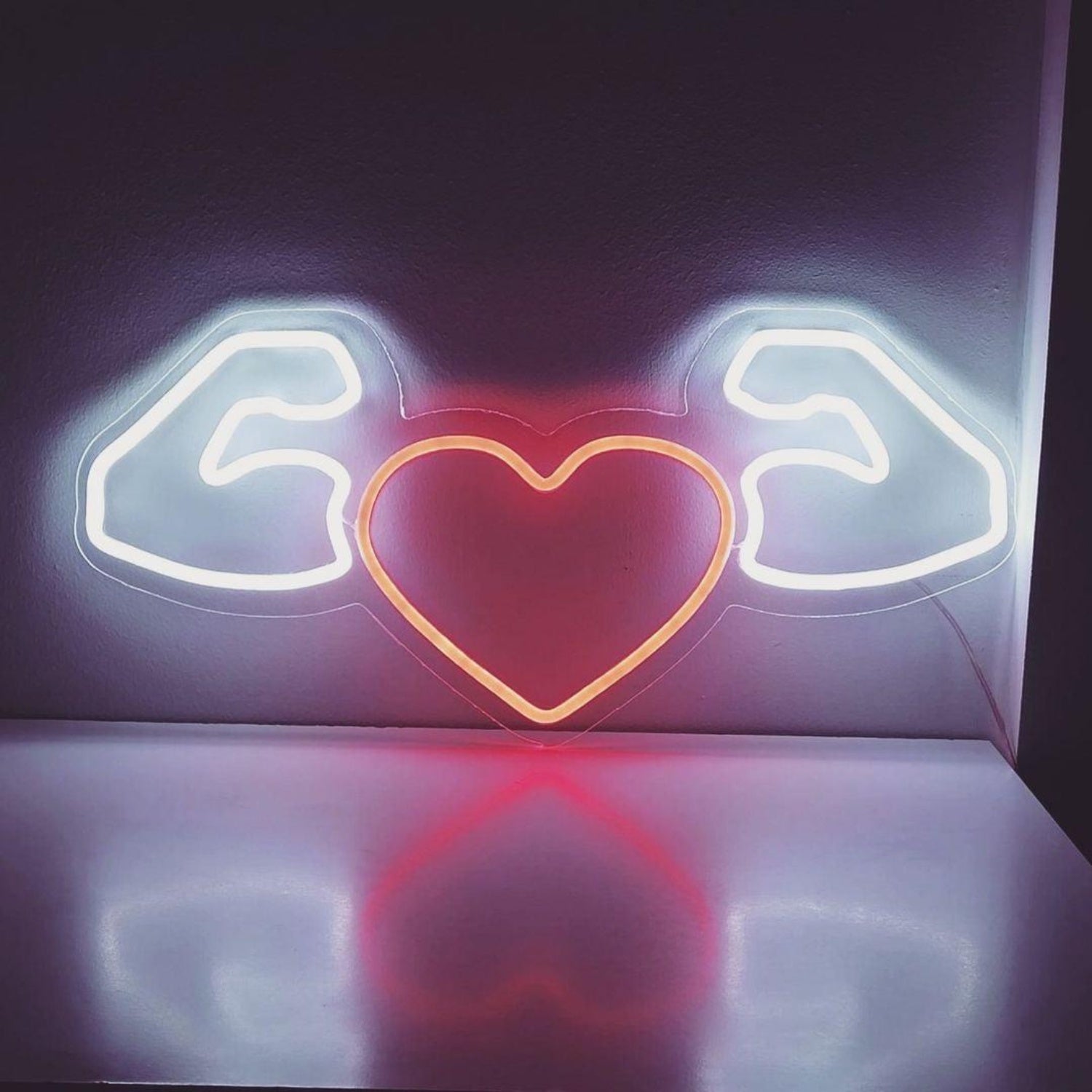 Red Heart And Wings Led Neon Sign For Romantic Indoor Decor - Shineneon