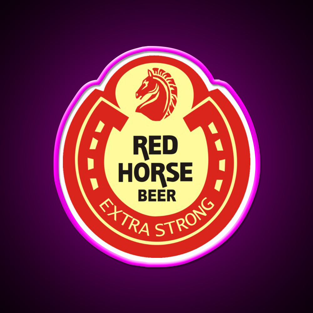 Red Horse 0240 Beer Bar Decor Led Neon Sign Rgb Color - Neon sign mounted on wall in room