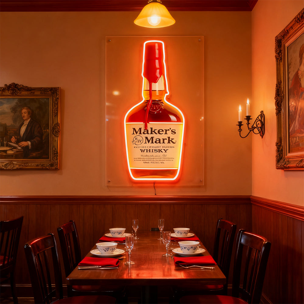 Bourbon Whiskey USB LED Neon Sign Bar Decor Man Cave Home Wall Art