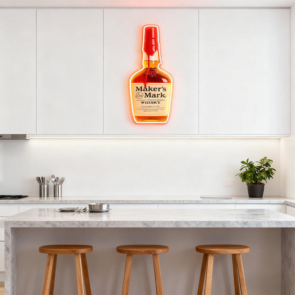 Bourbon Whiskey USB LED Neon Sign Bar Decor Man Cave Home Wall Art