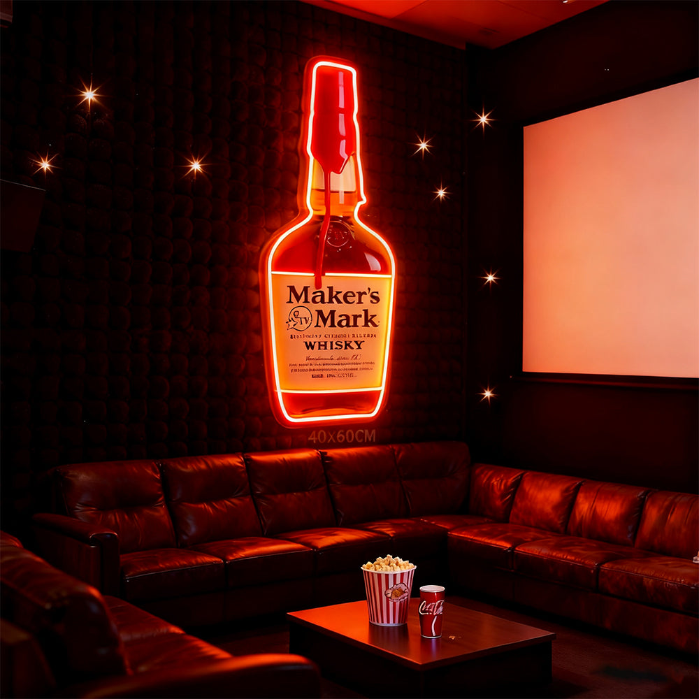 Bourbon Whiskey USB LED Neon Sign Bar Decor Man Cave Home Wall Art