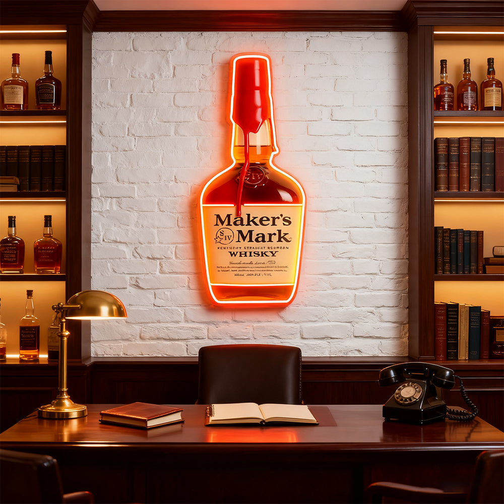 Bourbon Whiskey USB LED Neon Sign Bar Decor Man Cave Home Wall Art
