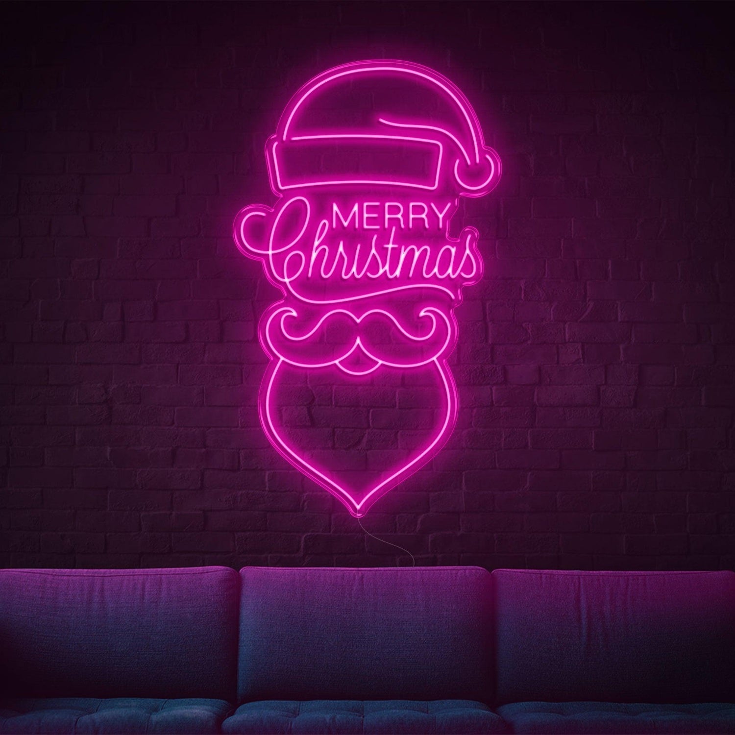 Red Merry Christmas Santa Face Led Neon Sign For Indoor Holiday Decor | Shineneon