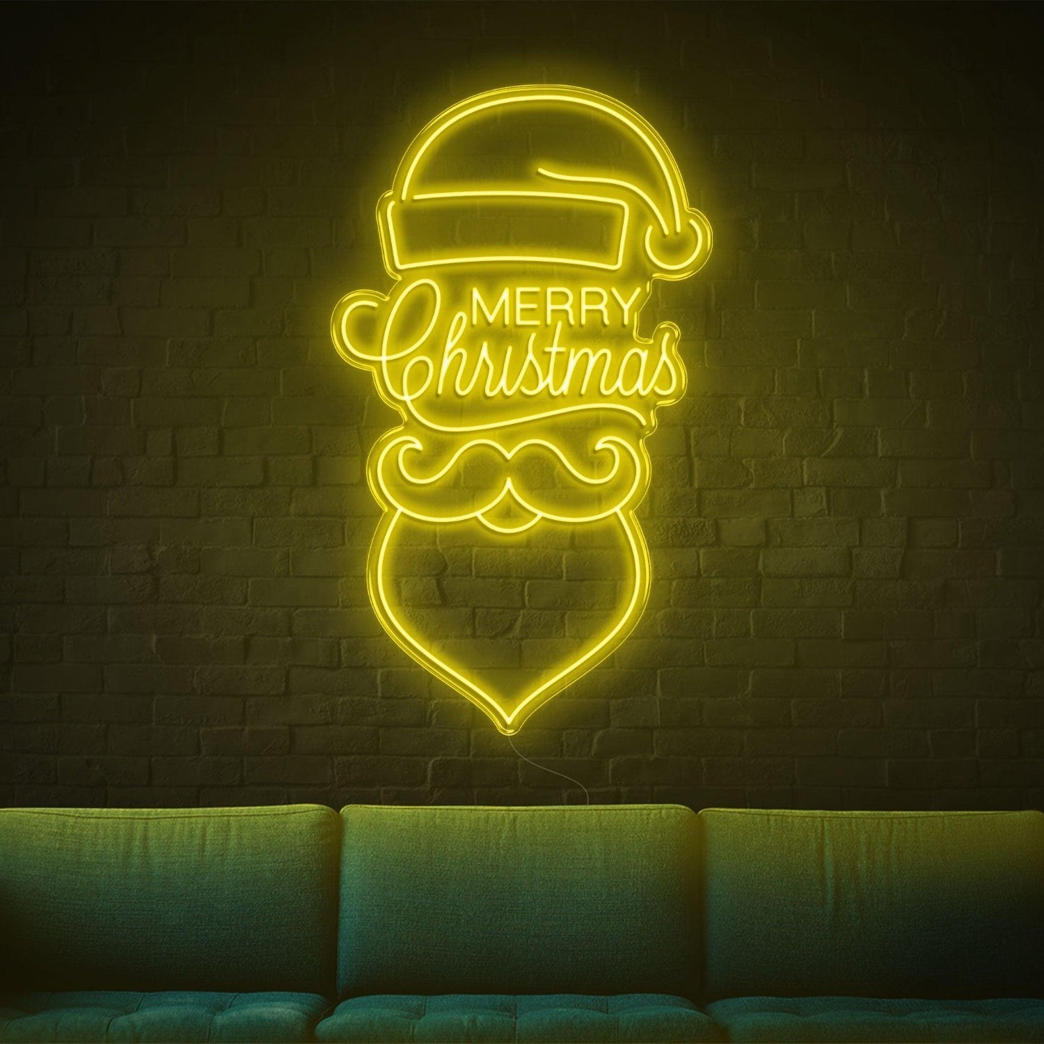 Red Merry Christmas Santa Face Led Neon Sign For Indoor Holiday Decor | Shineneon