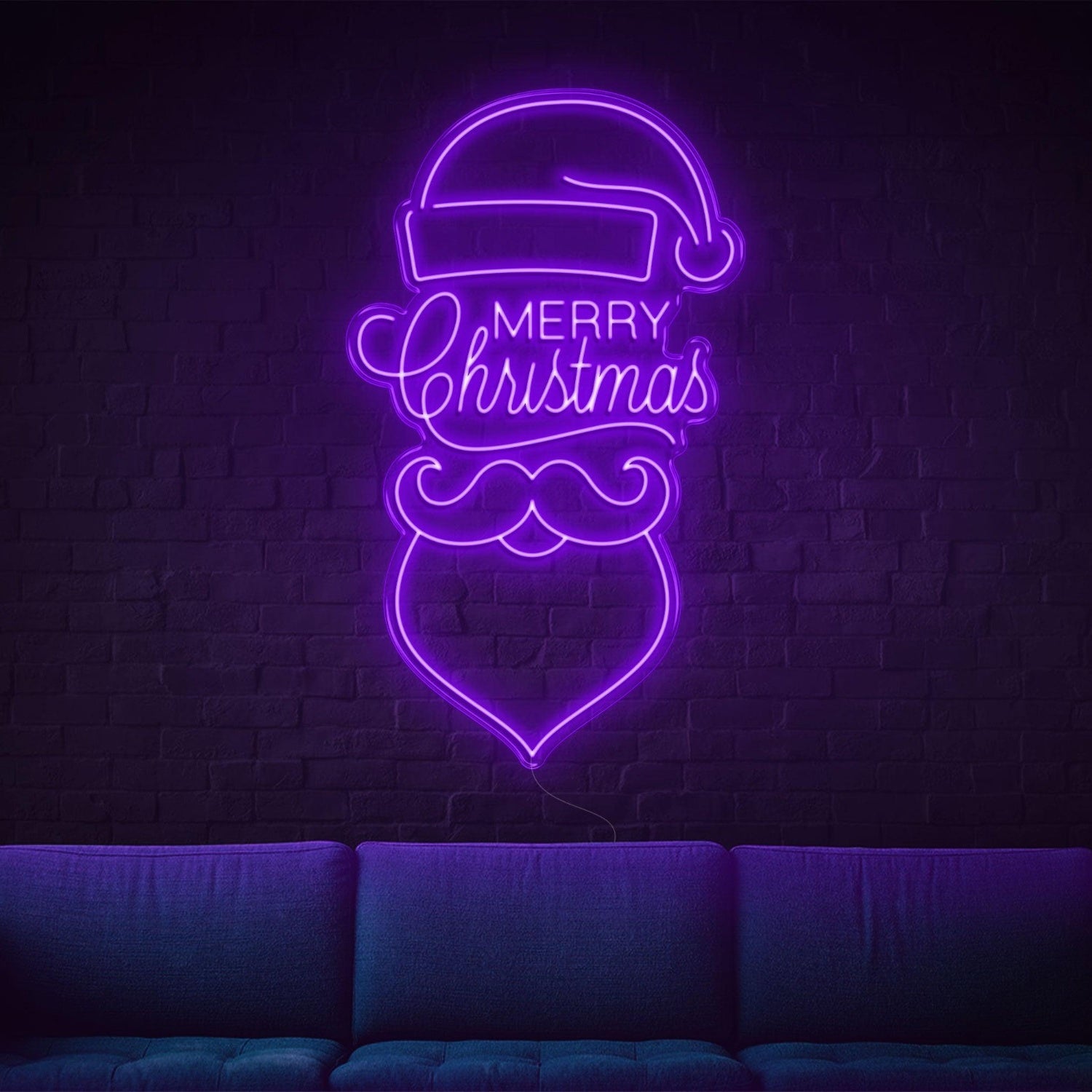 Red Merry Christmas Santa Face Led Neon Sign For Indoor Holiday Decor | Shineneon