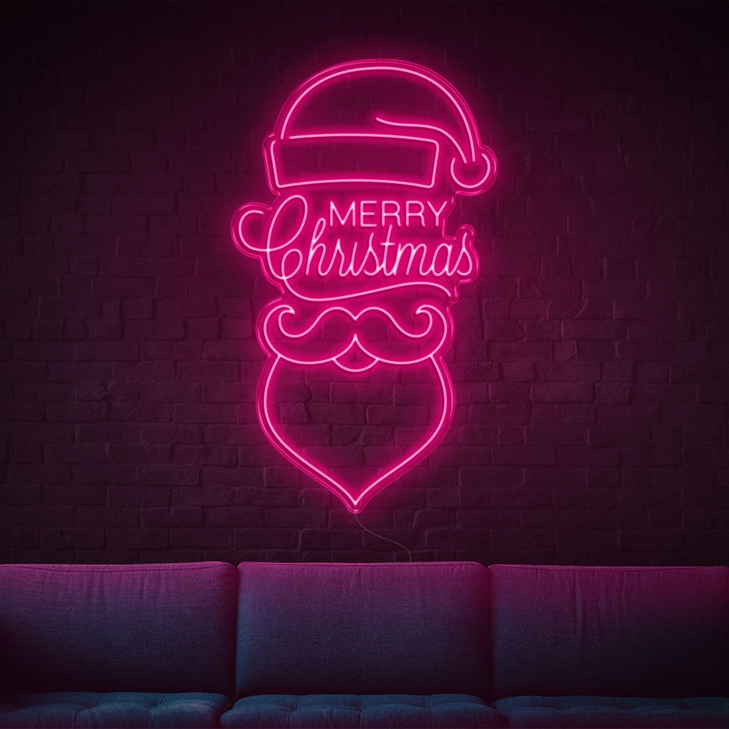 Red Merry Christmas Santa Face Led Neon Sign For Indoor Holiday Decor | Shineneon