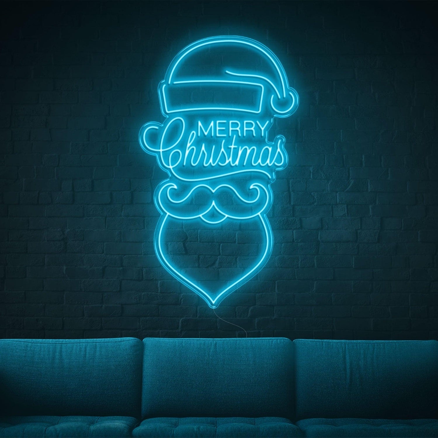 Red Merry Christmas Santa Face Led Neon Sign For Indoor Holiday Decor | Shineneon