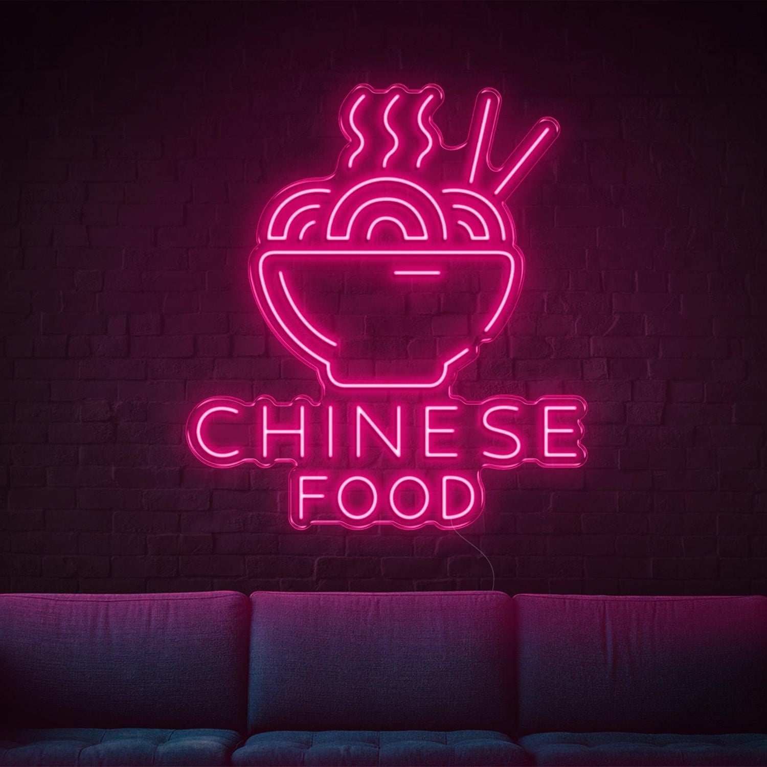 Red Noodles Bowl Chinese Food Led Neon Sign For Restaurant Decor | Shineneon