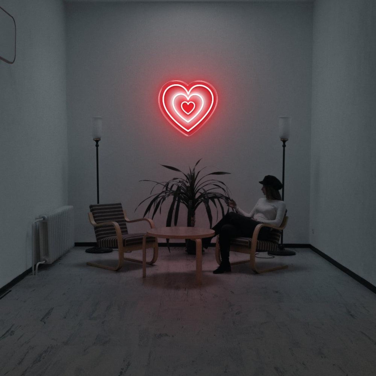 Red Orange Triple Heart Led Neon Sign For Indoor Decor | Shineneon