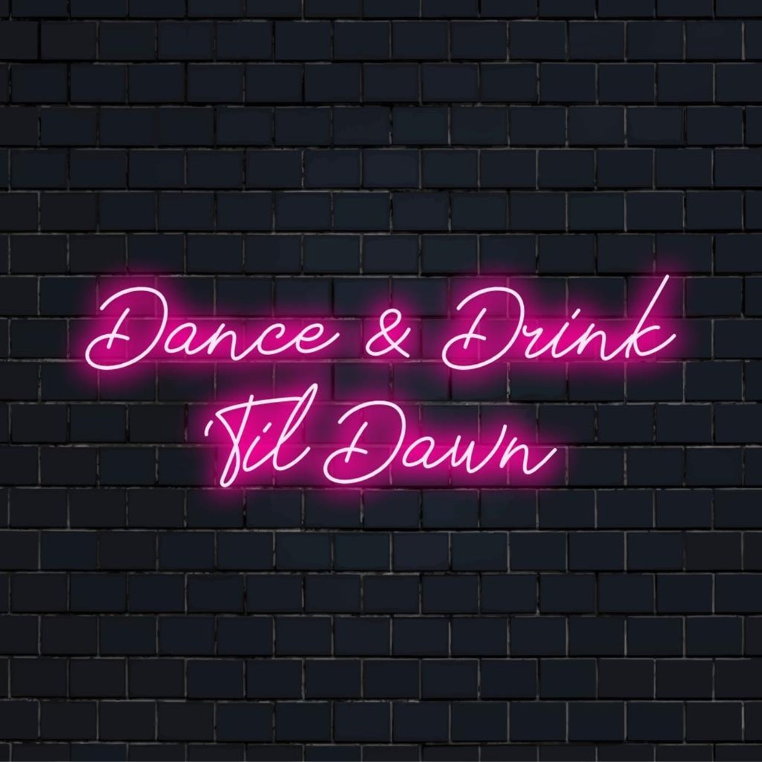 Red-Purple Heart-Skull Design Dance And Drink Til Dawn Led Neon Sign Bar Decor | Shineneon