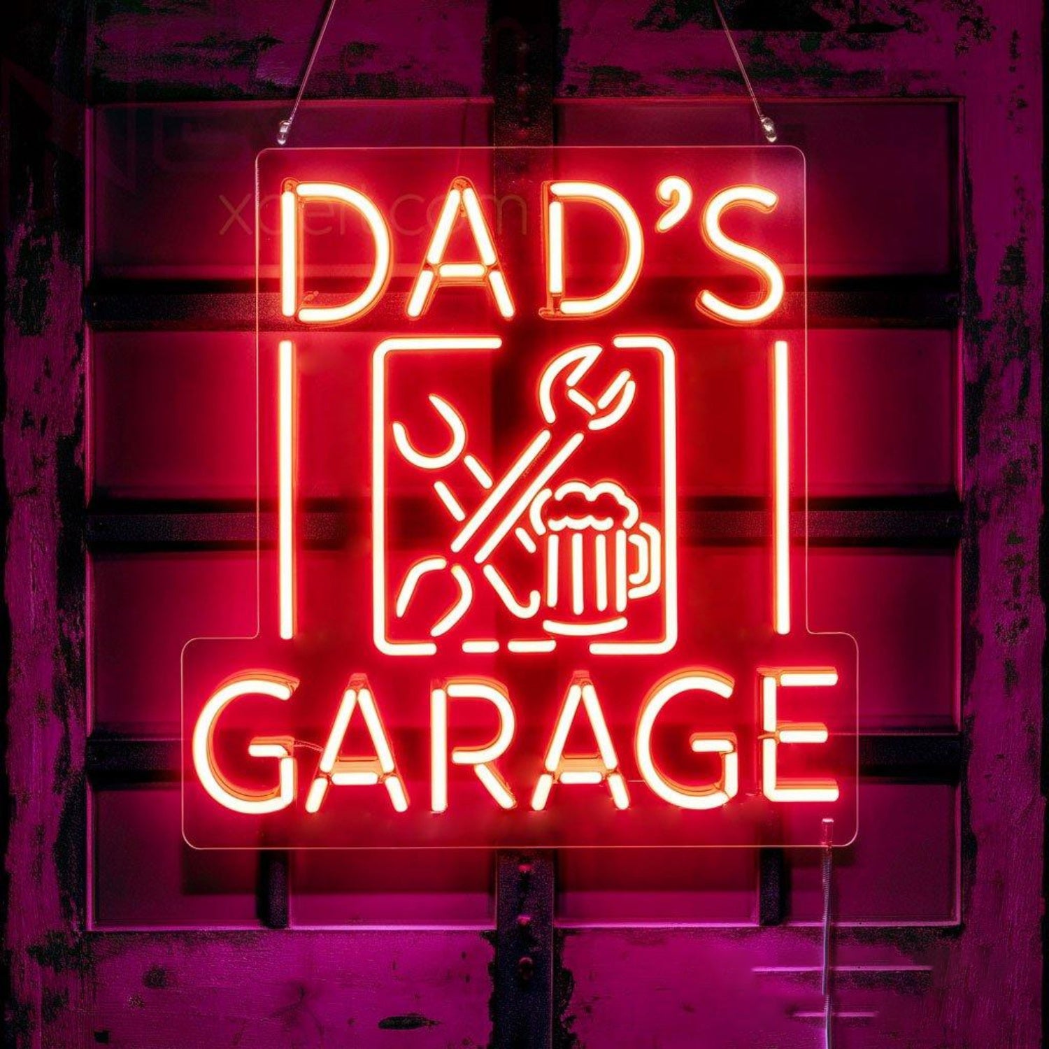 Red Retro Custom Text Led Neon Sign For Dads Garage Decor | Shineneon