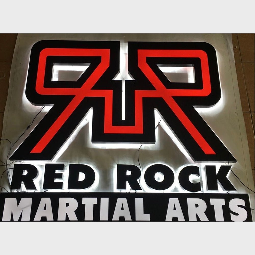 Red Rock Martial Arts With Logo 3D Frontlit And Backlit Channel Letter Led Light Sign - Shineneon