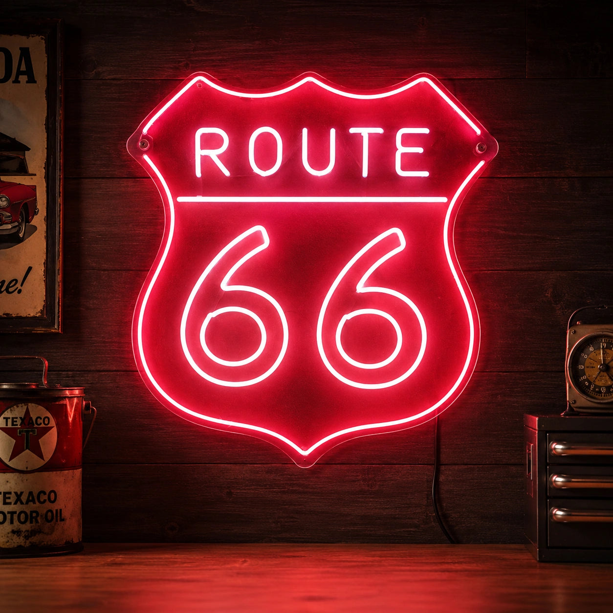 Red Route 66 Shield Neon Sign LED Neon Sign high-converting product image