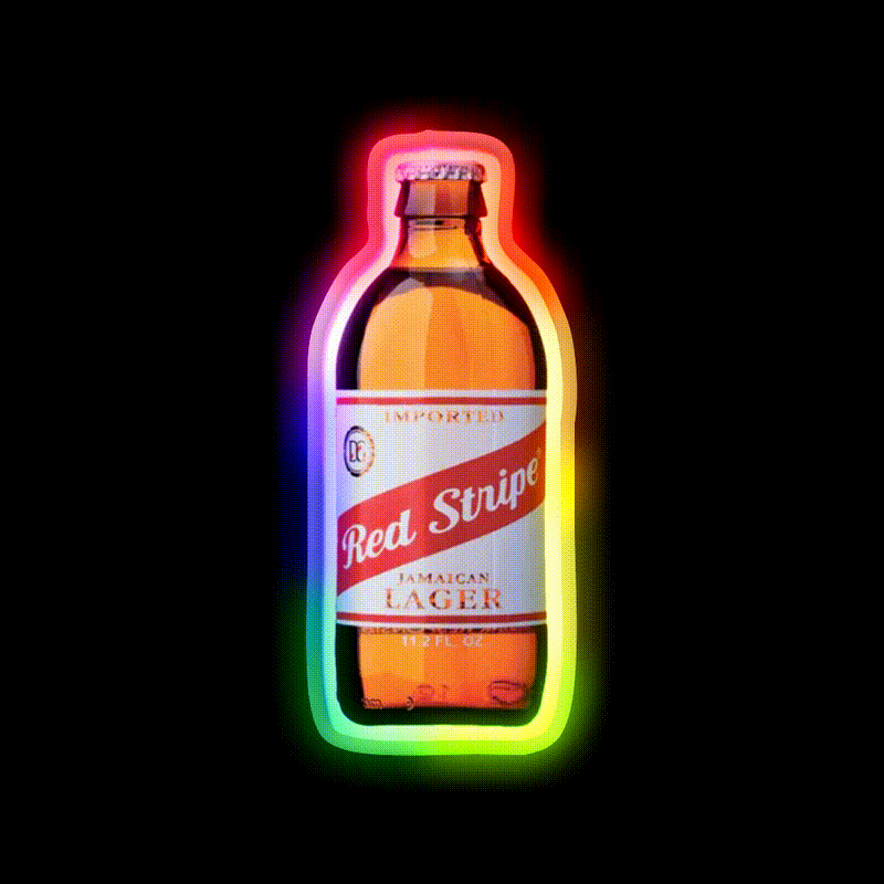 Red Stripe Beer Bar Decor Led Neon Sign Rgb Color