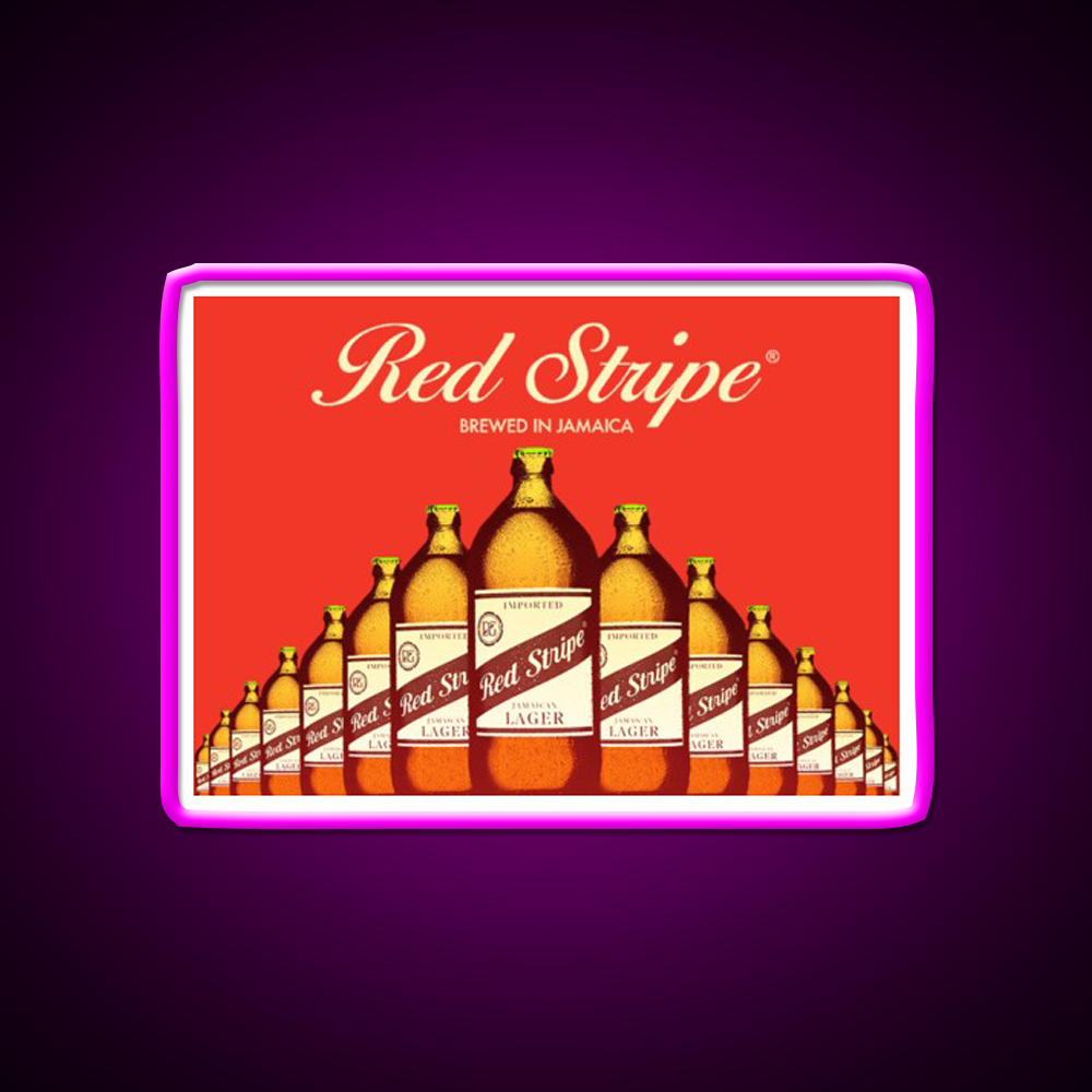 Red Stripe Beer Brewed Beer Bar Decor Led Neon Sign Rgb Color - Neon sign mounted on wall in room
