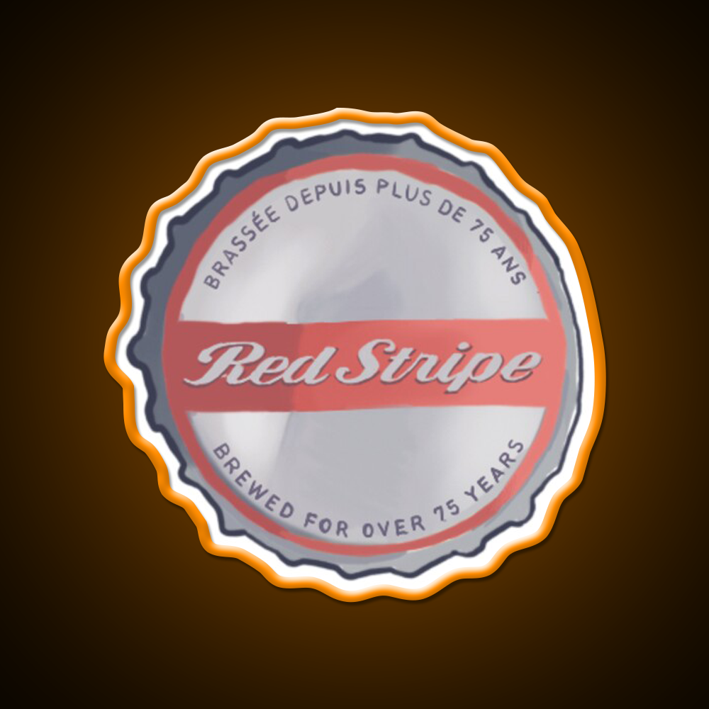 Red Stripe Bottle Cap Beer Bar Decor Led Neon Sign Rgb Color - LED neon sign view 6