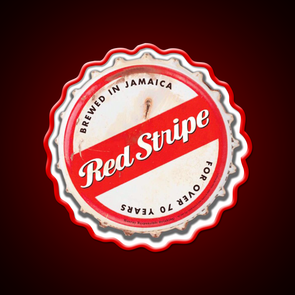 Red Stripe Bottle Cap Beer Bar Decor Led Neon Sign Wall Art Rgb Color - LED neon sign view 10