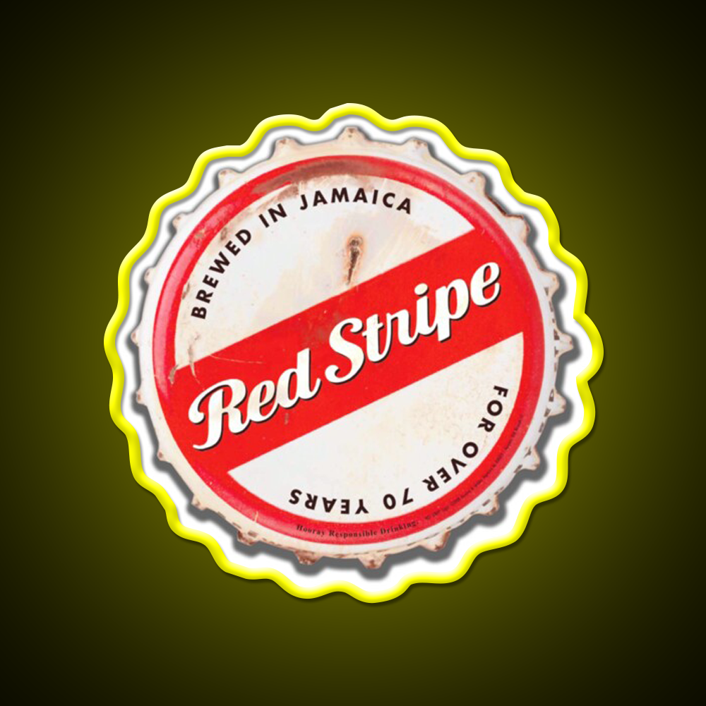 Red Stripe Bottle Cap Beer Bar Decor Led Neon Sign Wall Art Rgb Color - LED neon sign view 7
