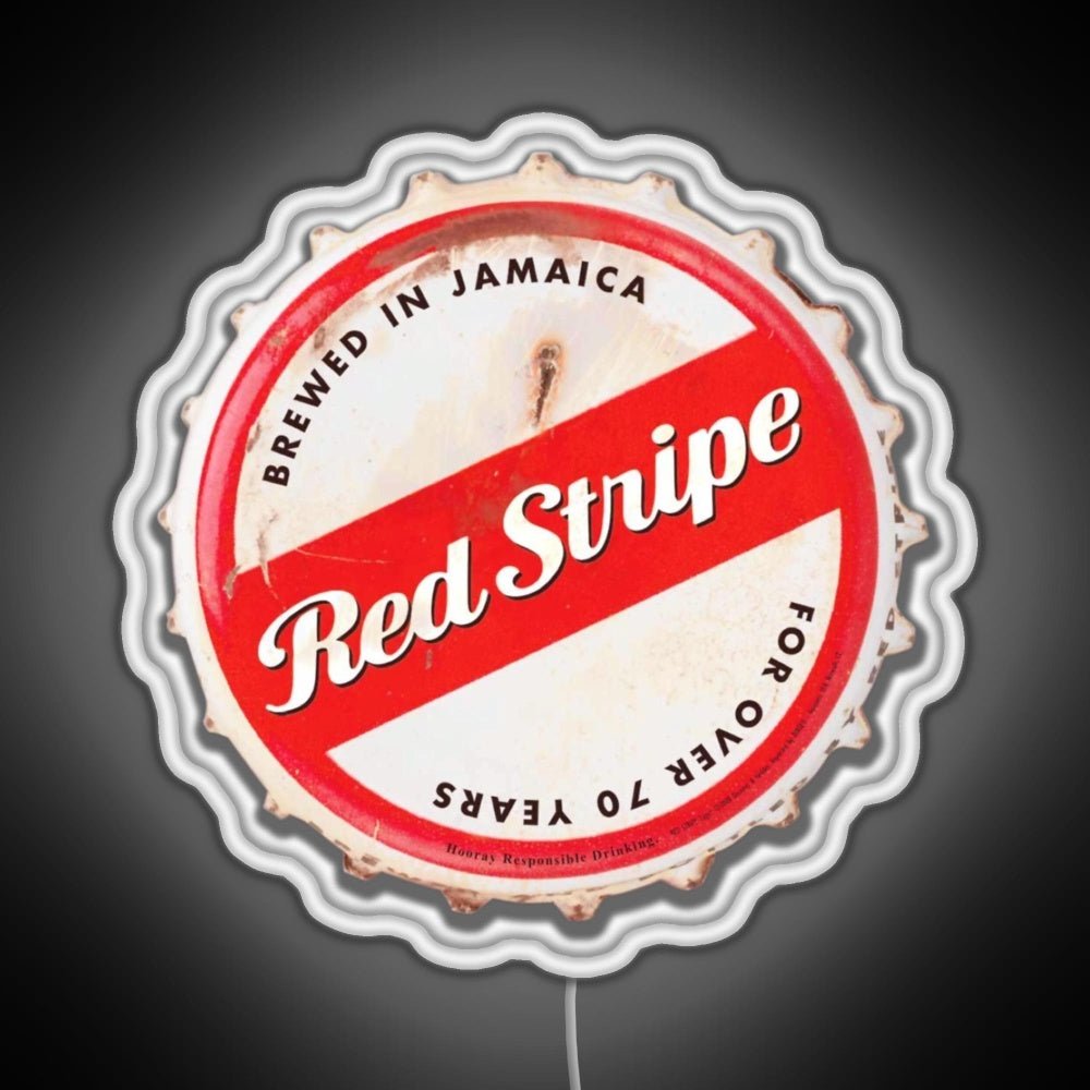 Red Stripe Bottle Cap Rgb Led Neon Sign Pop Wall Art - Shineneon
