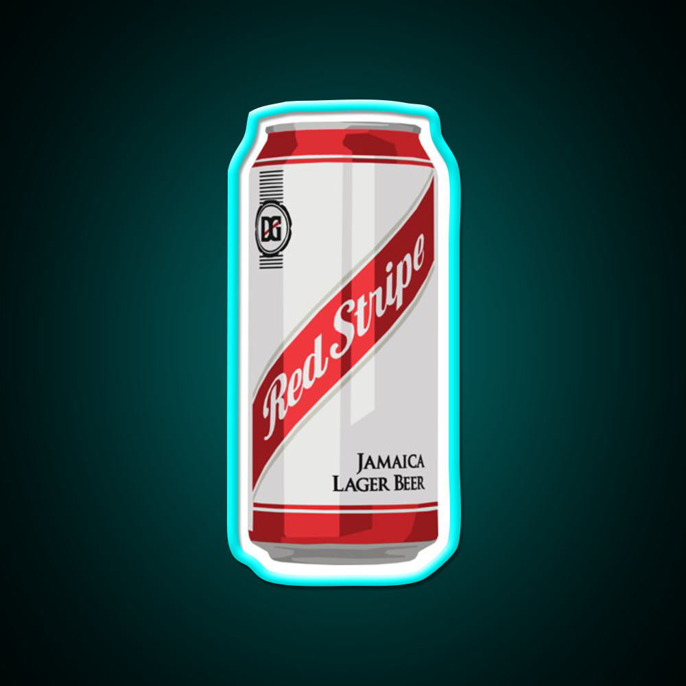 Red Stripe Can Beer Bar Decor Led Neon Sign Rgb Color - Size and dimension reference