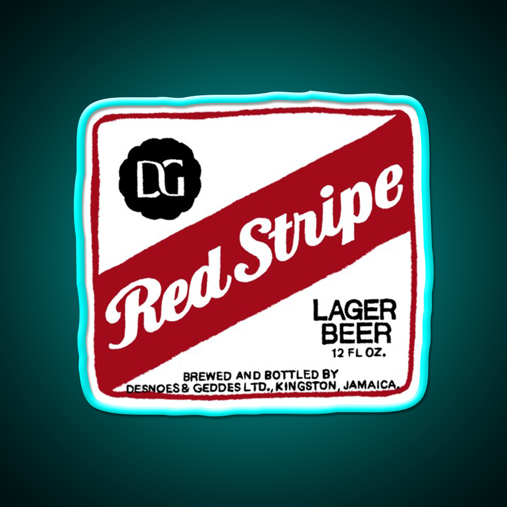 Red Stripe Transparent Pop Beer Bar Decor Led Neon Sign Rgb Color - Size and dimension reference