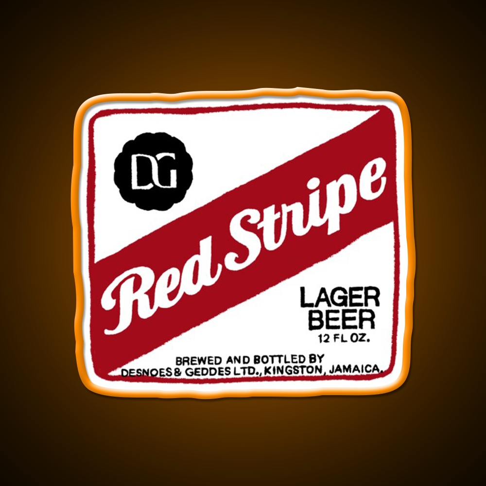 Red Stripe Transparent Pop Beer Bar Decor Led Neon Sign Rgb Color - LED neon sign view 6