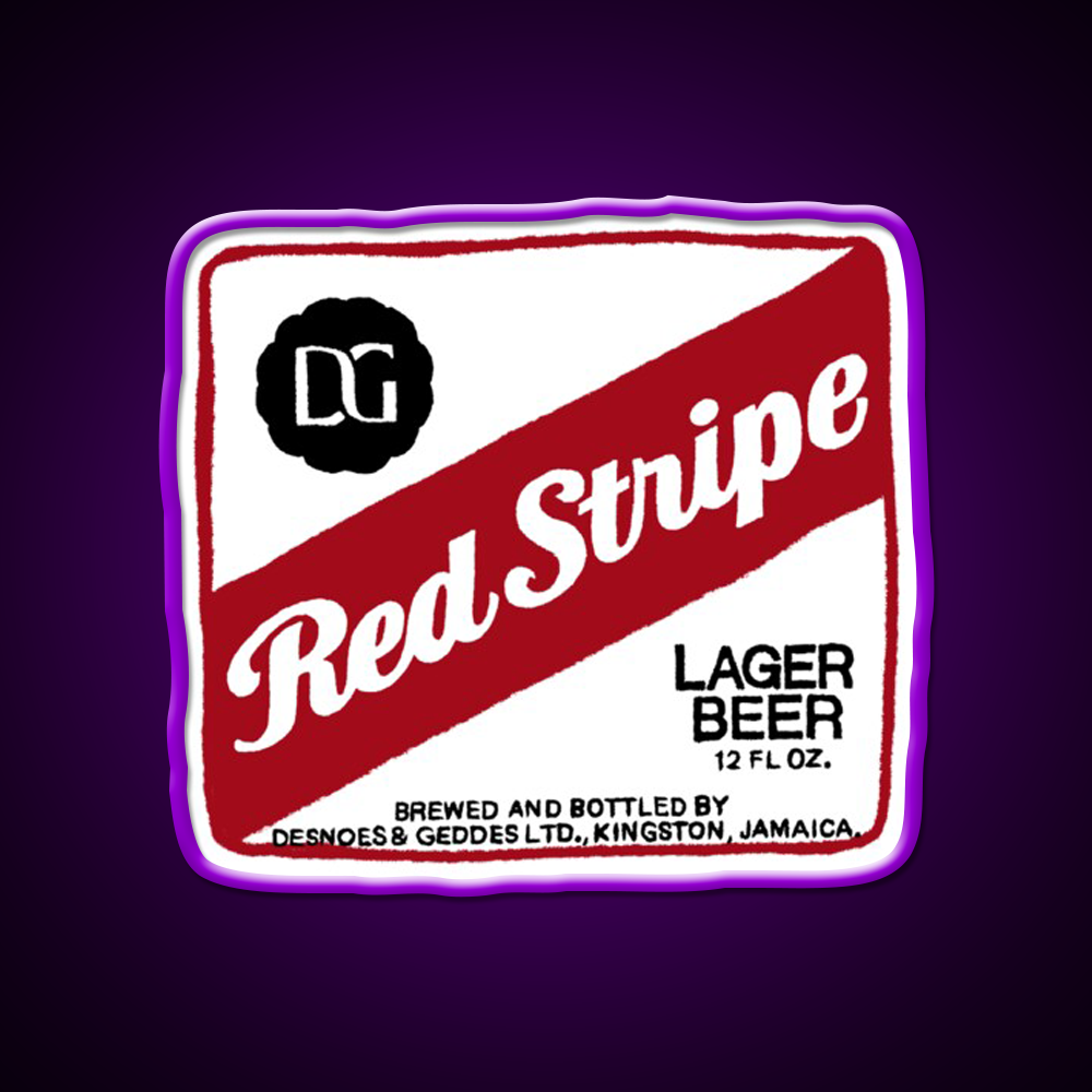 Red Stripe Transparent Pop Beer Bar Decor Led Neon Sign Rgb Color - LED neon sign view 9