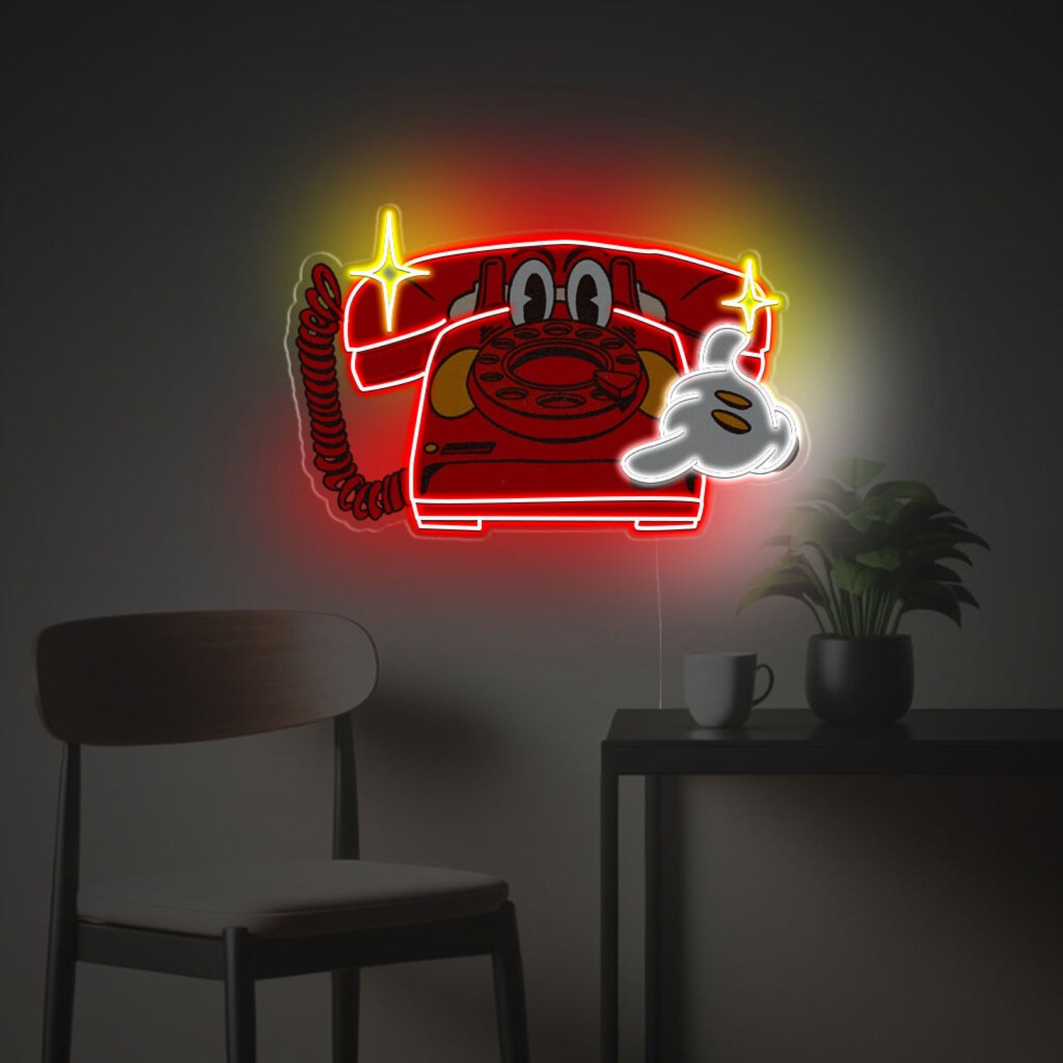 Red Telphone Led Neon Acrylic Artwork | Shineneon
