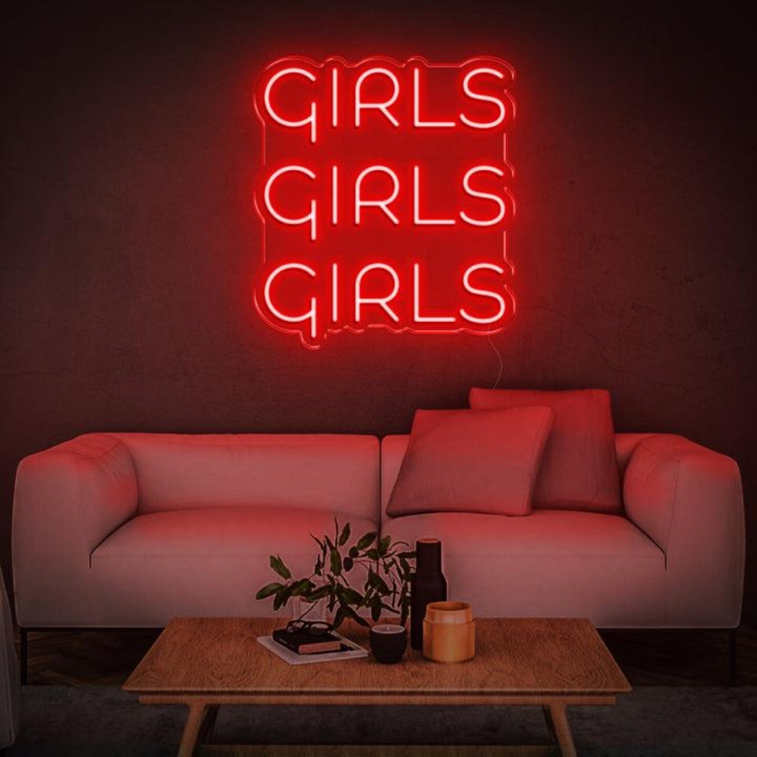 Red Triple Girls Led Neon Sign For Stylish Home Decor | Shineneon