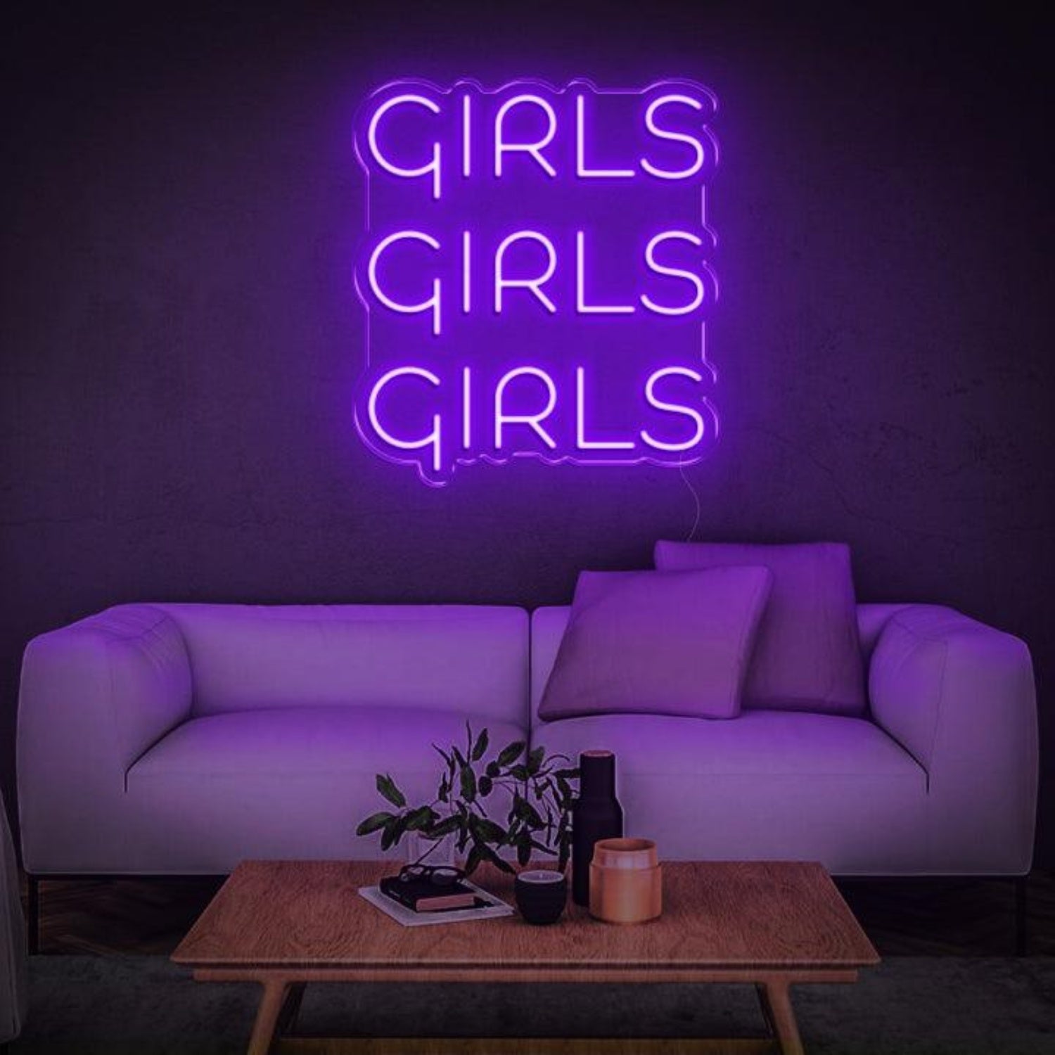 Red Triple Girls Led Neon Sign For Stylish Home Decor | Shineneon