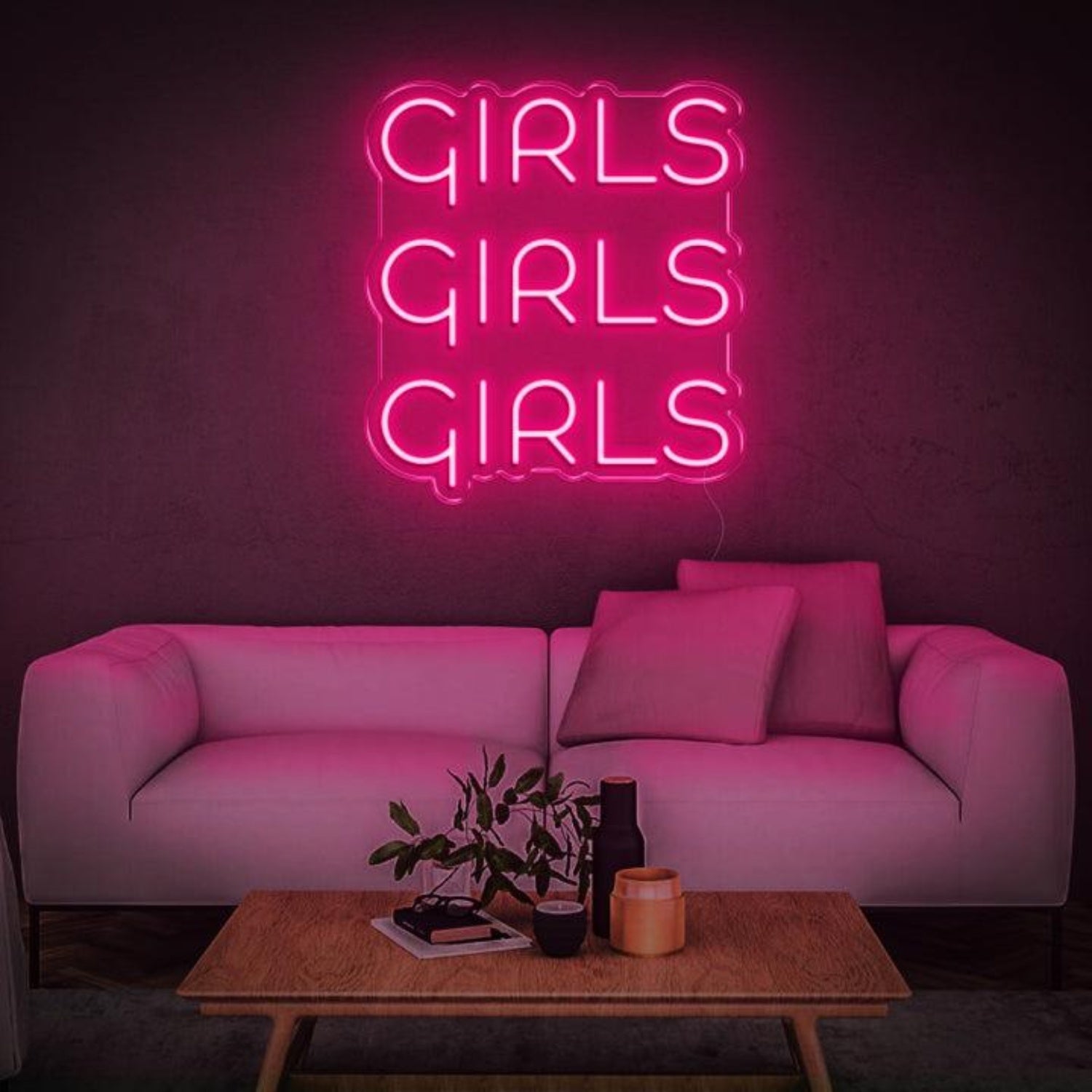 Red Triple Girls Led Neon Sign For Stylish Home Decor | Shineneon