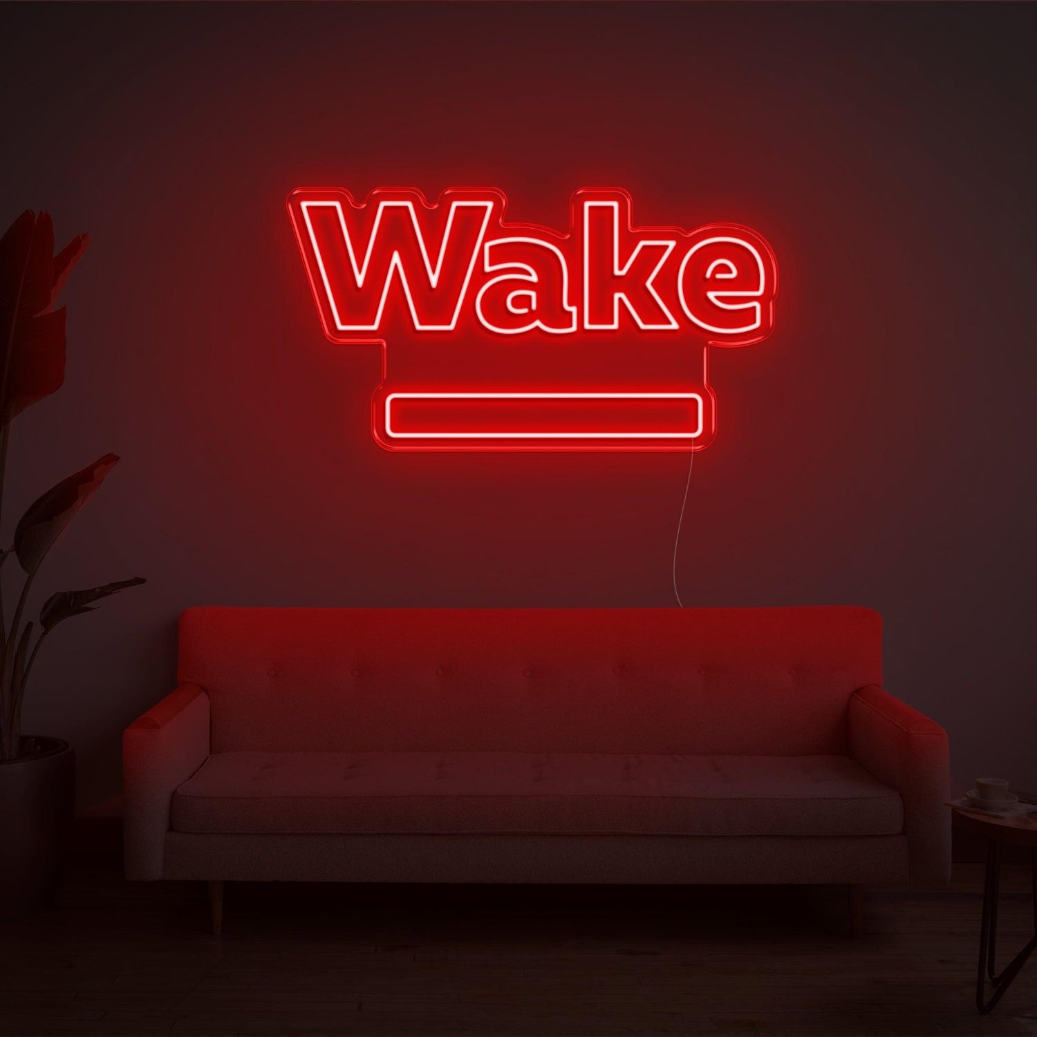Red Wake Led Neon Sign For Modern Home Decor | Shineneon