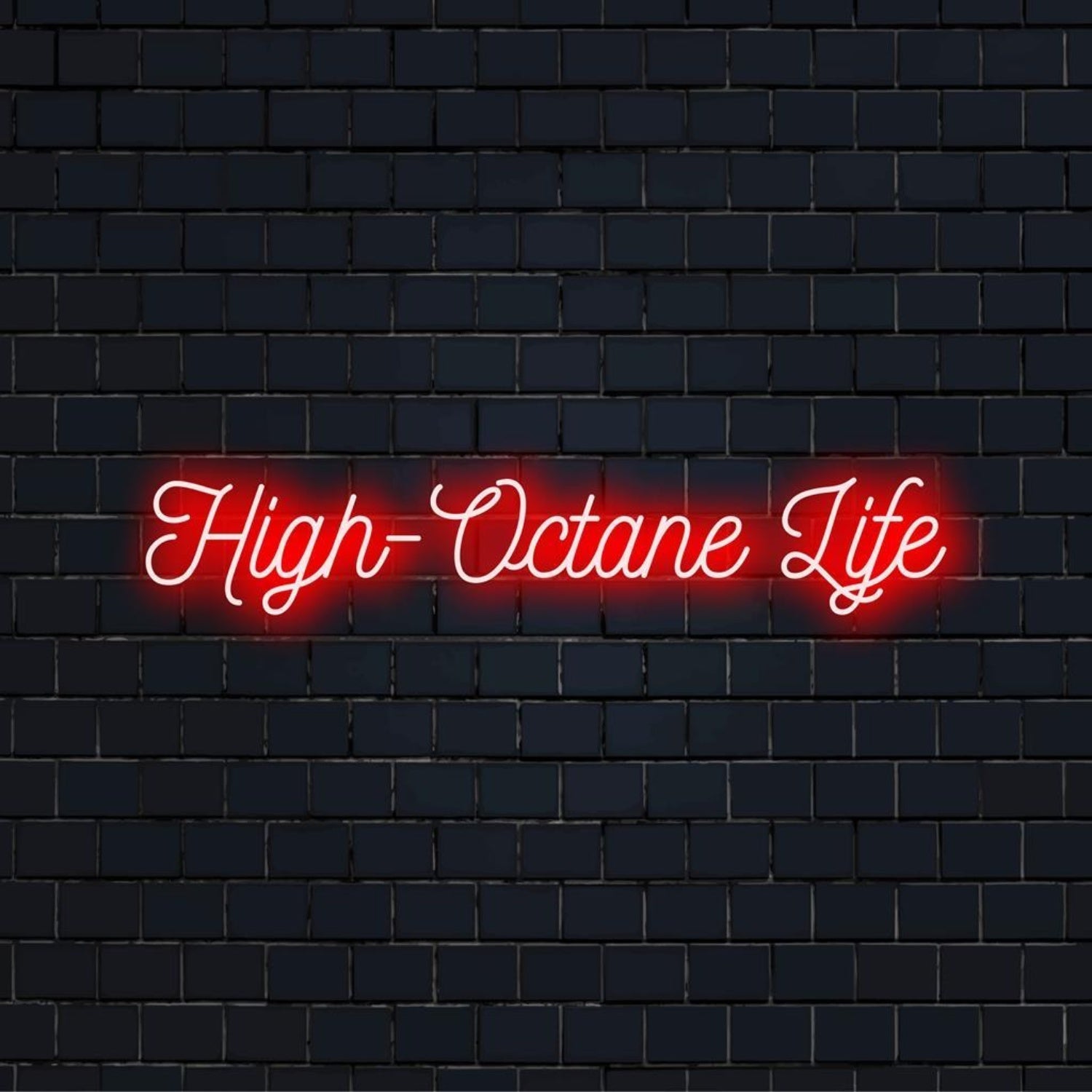 Red - White High - Octane Life Led Neon Sign For Bar Cafe Home Decor - Shineneon
