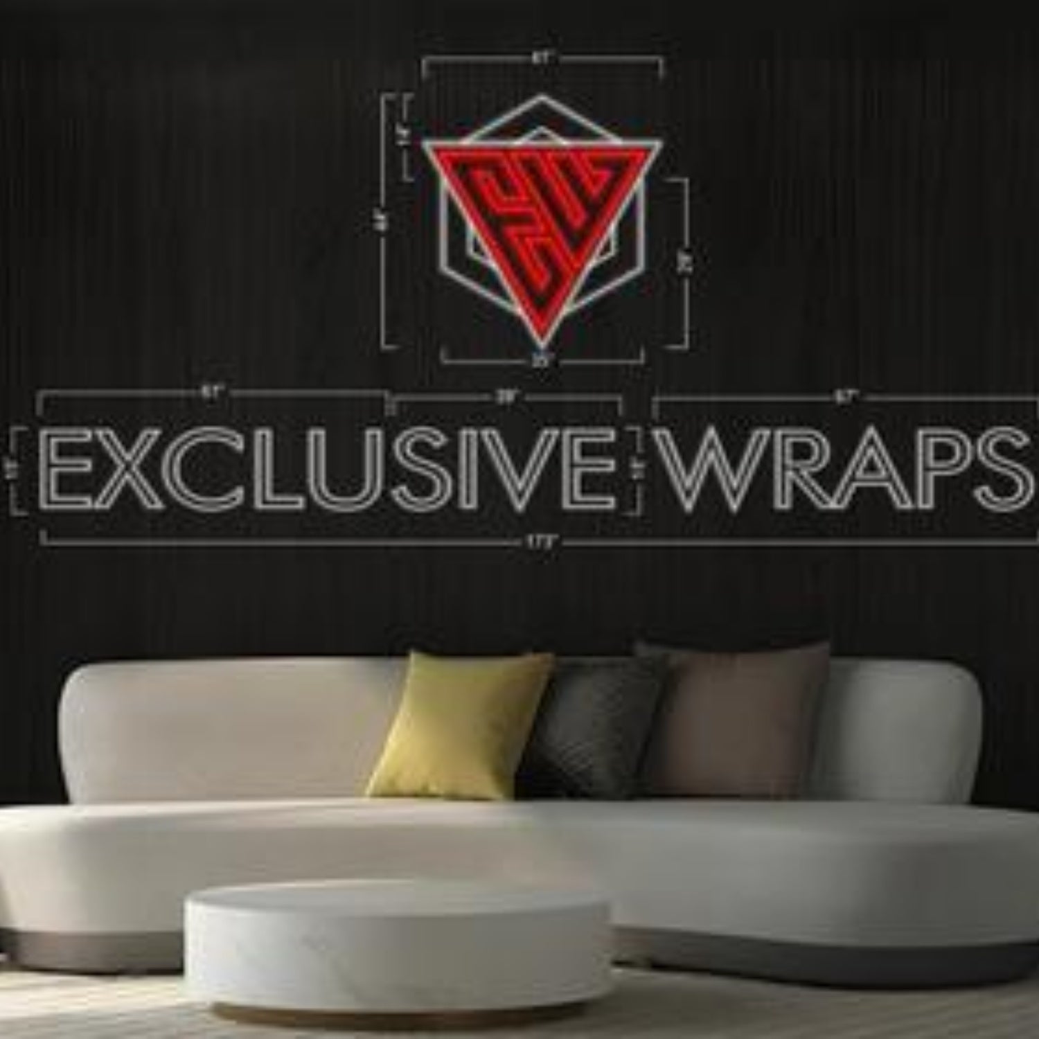 Red-White Triangle Exclusive Wraps Led Neon Sign For Indoor Business Decor | Shineneon