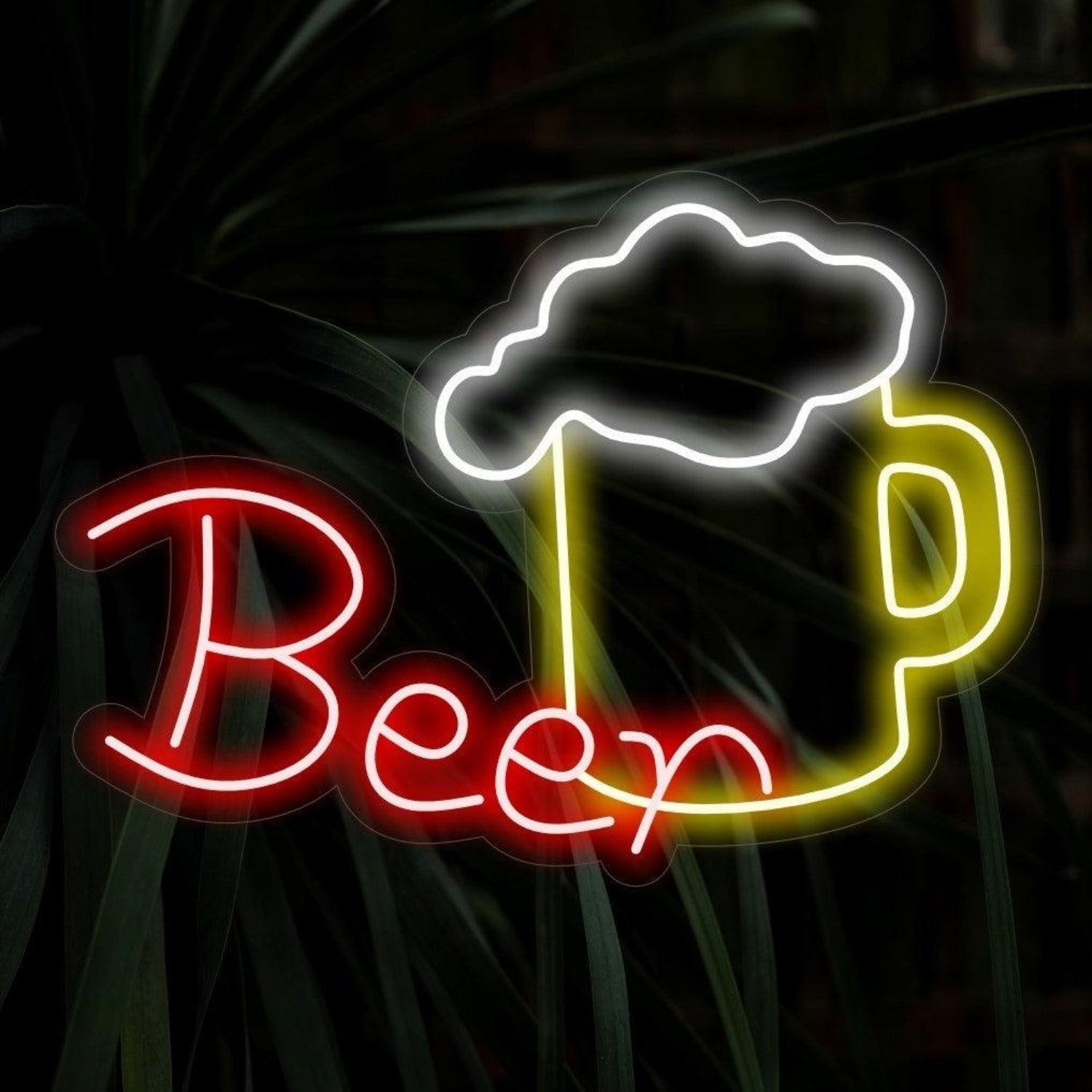 Red-Yellow Beer Mug Led Neon Sign For Bar Decor | Shineneon