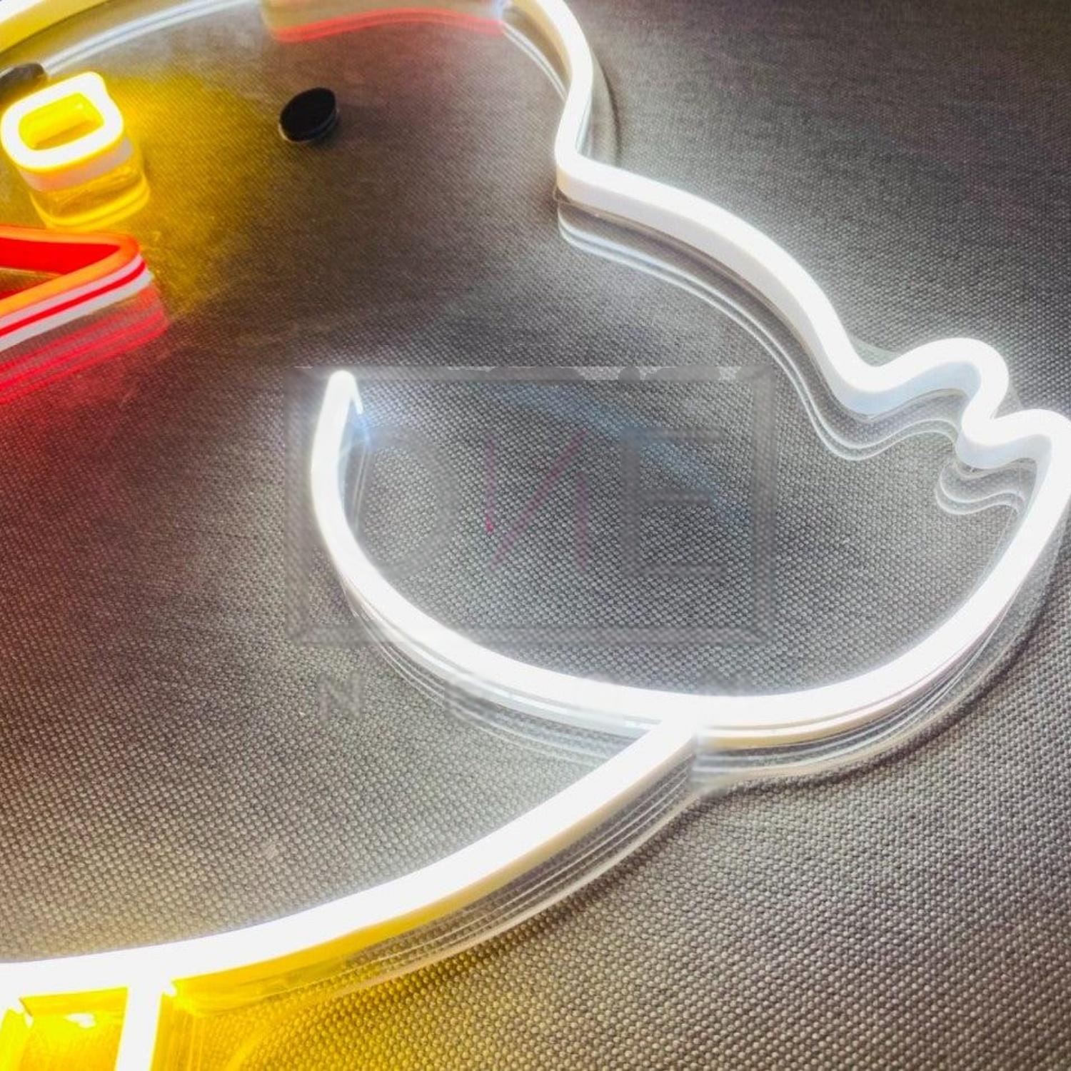 Red-Yellow-White Cartoon Chicken Led Neon Sign For Kids Room Cafe Decor | Shineneon