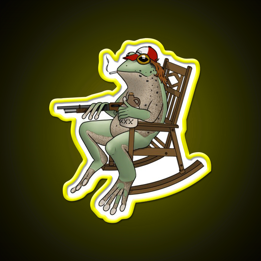 Redneck Frog Beer Bar Decor Led Neon Sign Rgb Color - Custom LED neon sign front view