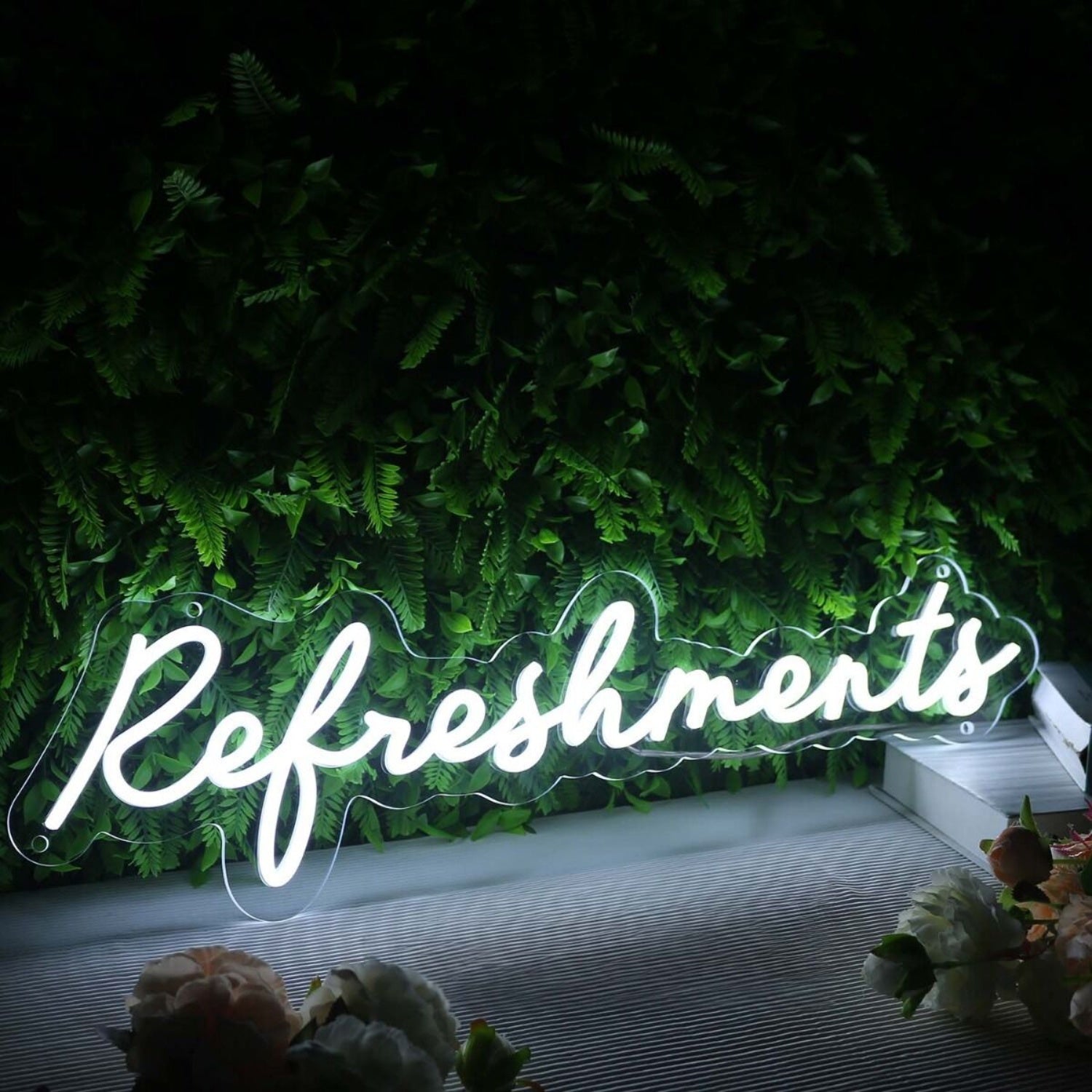 Refreshments White Led Neon Sign - Shineneon