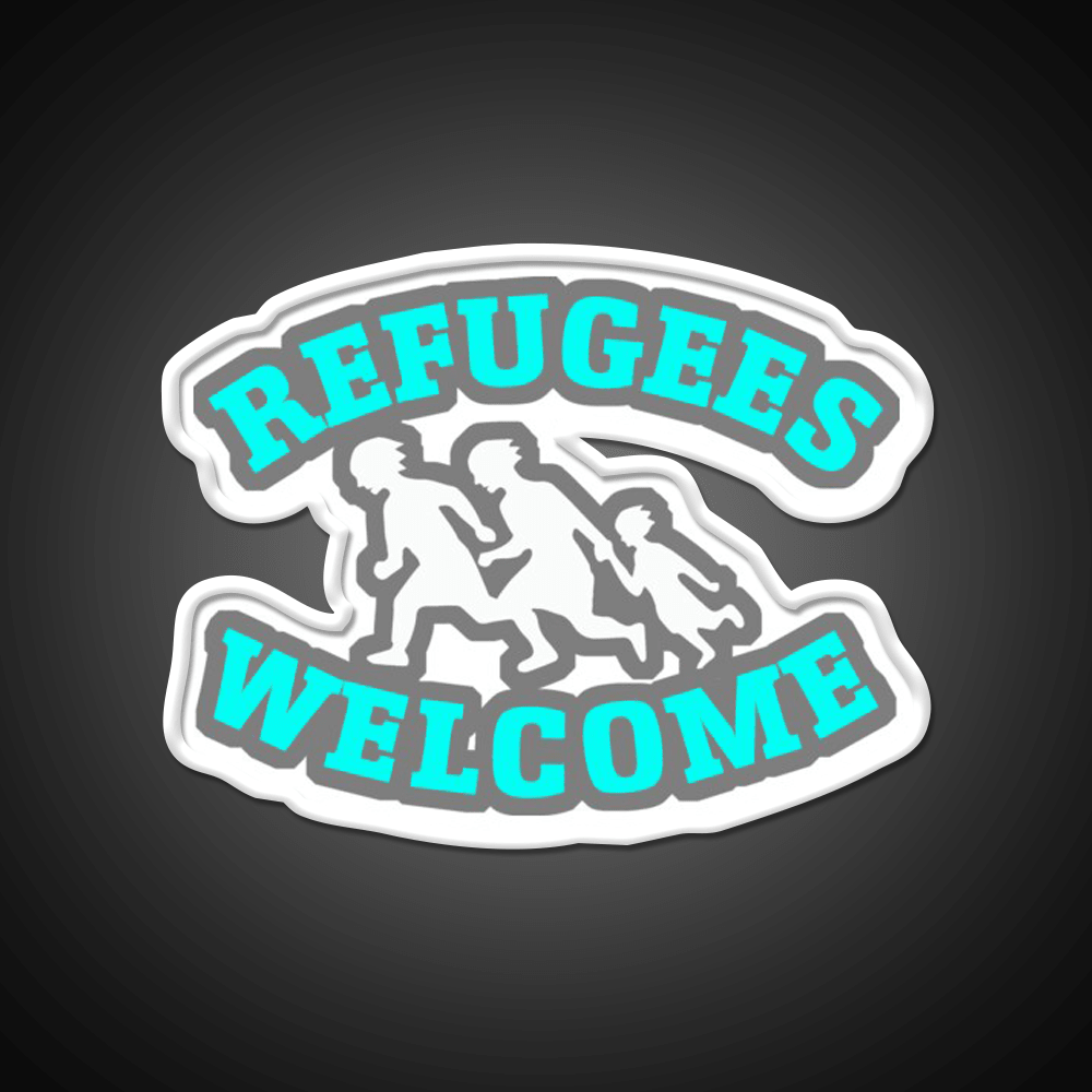 Refugees Welcome Welcome Led Neon Sign Open Sign Rgb Color - Shineneon